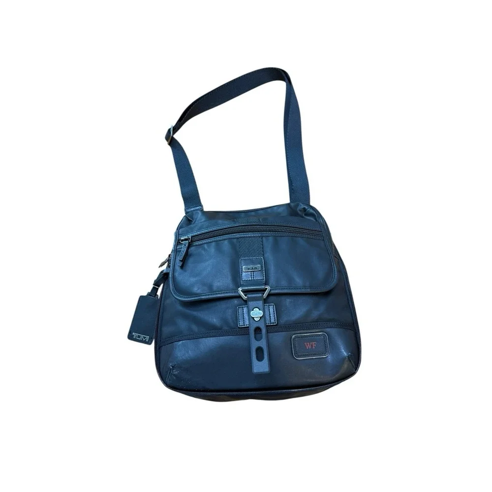 Tumi Alpha Bravo‎ Black Ballistic Nylon Crossbody Messenger Bag WF Monogram